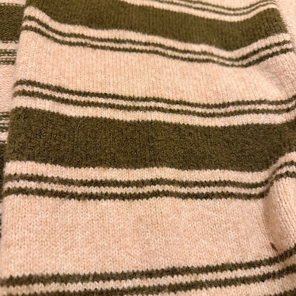 Knox Rose Women's Size Large Long Sleeve Open Front Cardigan Olive Striped - Picture 4 of 9